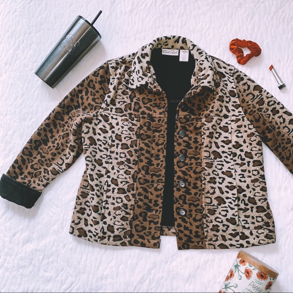 👑Host Pick👑Vintage Fleece Cheetah Print Jacket - Picture 1 of 6